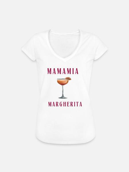 Mamamia Margherita - Frauen Vintage T-Shirt - Weiß