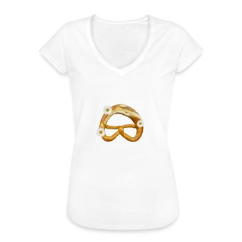 LUSTIGES T SHIRT MIT BREZEL SPRUCH - Frauen Vintage T-Shirt - Weiß - Vorne