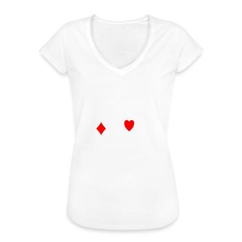 Tattoo Tätowierung Poker Pik Karo Faust Geschenk - Frauen Vintage T-Shirt - Weiß - Vorne