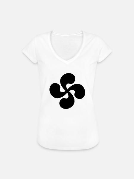 Allein Schwarz Basken Kreuz - Frauen Vintage T-Shirt - Weiß