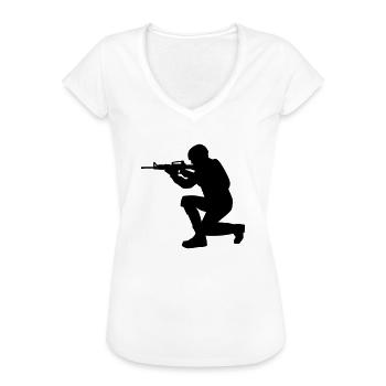 Soldat - T-shirt vintage Femme - blanc - Devant - Danielle (179cm)