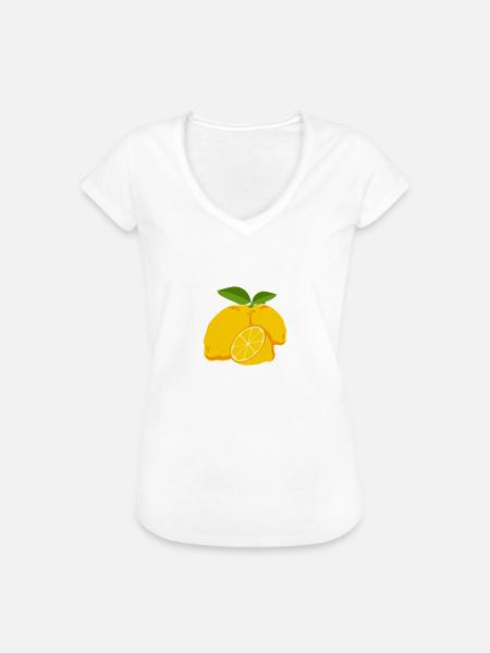 Zitrone - Frauen Vintage T-Shirt - Weiß