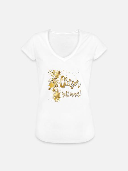 Glitzer Gold - Frauen Vintage T-Shirt - Weiß