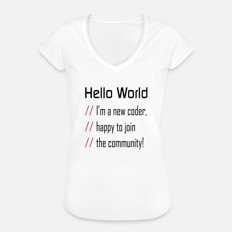 Hello World, 'my new coder - Women's Vintage T-Shirt - white