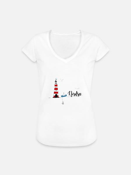 Skyline Nordsee - Frauen Vintage T-Shirt - Weiß