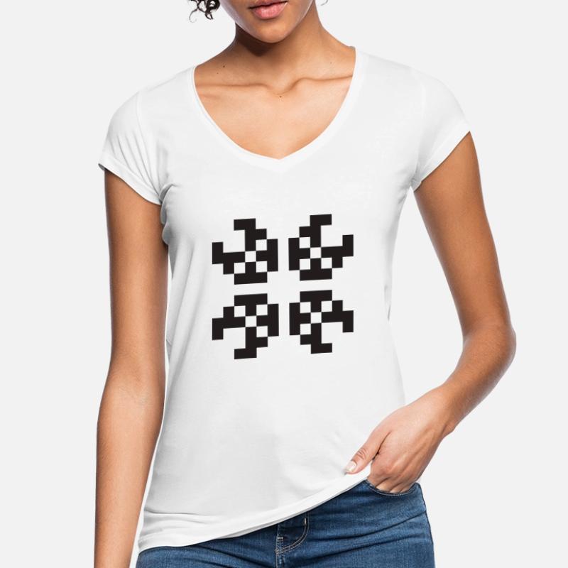 Pixel Figur Programmierer Webdesigner Geschenk Frauen Vintage T-Shirt