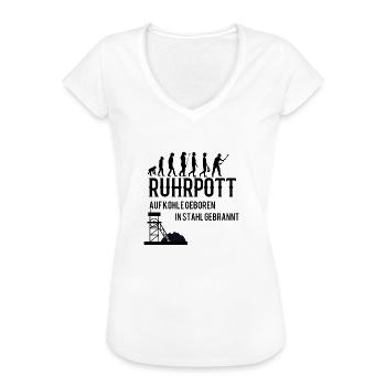 Ruhrpott Sprüche Auf Kohle geboren - Frauen Vintage T-Shirt - Weiß - Vorne