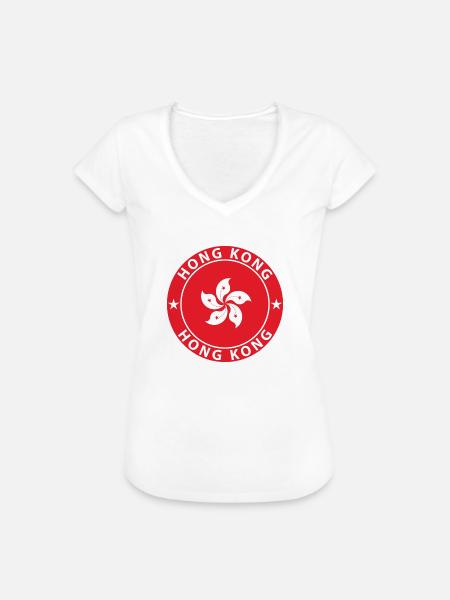 Hongkong - Frauen Vintage T-Shirt - Weiß
