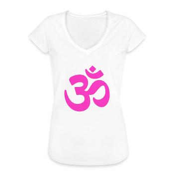 om zeichen pink transparent yoga chakra zen - Frauen Vintage T-Shirt - Weiß - Vorne