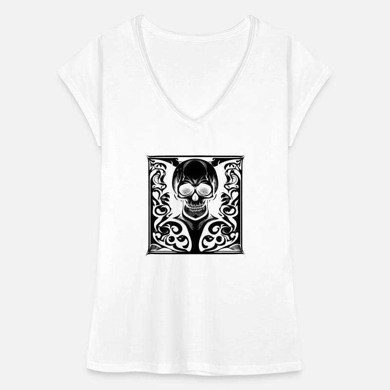 Halloween- oder Horror- Totenschädel Frauen Vintage T-Shirt