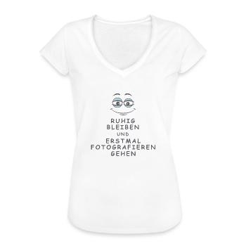 Fotografieren gehen - Frauen Vintage T-Shirt - Weiß - Vorne - Danielle (179cm)