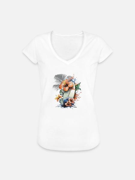Surfbrett - Frauen Vintage T-Shirt - Weiß