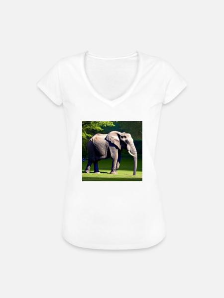 Elefant auf eine Wiese - Frauen Vintage T-Shirt - Weiß