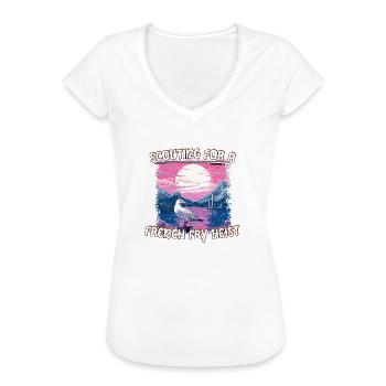 Lustiges Möwen Design - Fry Heist - Frauen Vintage T-Shirt - Weiß - Vorne