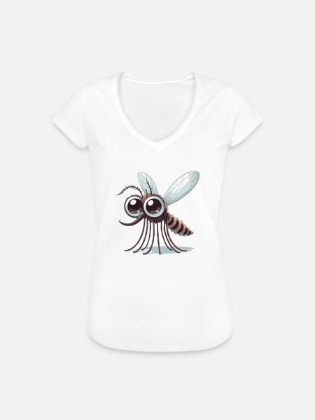 Mücke - Frauen Vintage T-Shirt - Weiß