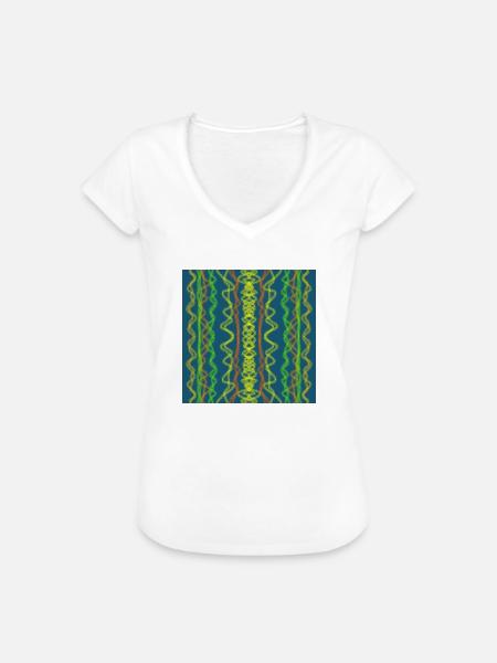 Farbwellen - Frauen Vintage T-Shirt - Weiß