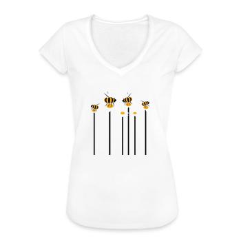 Viele Bienen Hummeln Margerite Blumen Bestäuben - Frauen Vintage T-Shirt - Weiß - Vorne