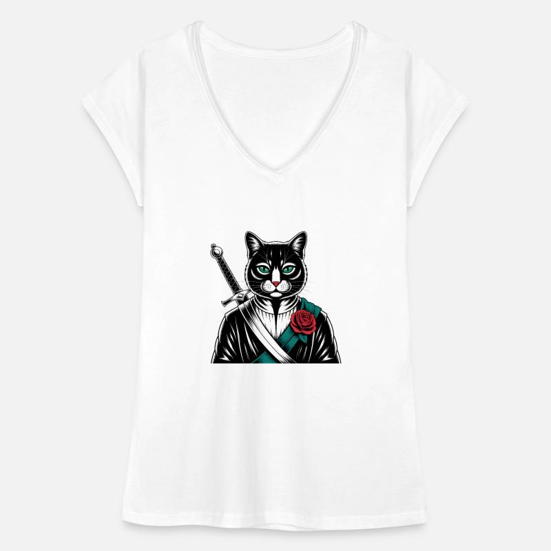 Le chat samourai, le chat Bushido T-shirt vintage Femme
