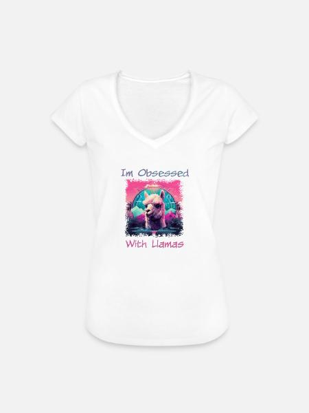 Verrückt nach Lamas - Frauen Vintage T-Shirt - Weiß
