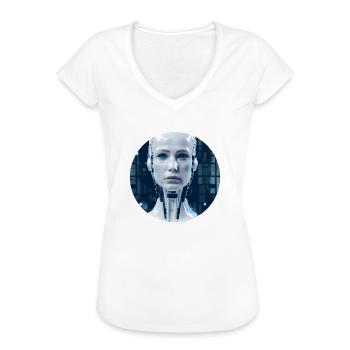 KI Robot/ Ai Roboter/ Cyborg/Cyberpunk - Frauen Vintage T-Shirt - Weiß - Vorne