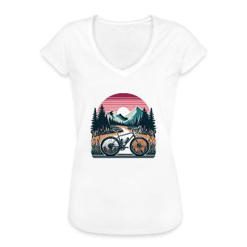 Apprivoiser les sentiers : aventures en gravier au milieu de la forêt - T-shirt vintage Femme - blanc - Devant - Danielle (179cm)