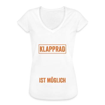 Fahrradfahrer Mädels Klapprad Radfahren Fahrrad - Frauen Vintage T-Shirt - Weiß - Vorne