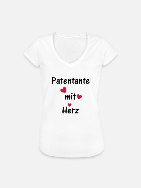 Patentante mit Herz - Frauen Vintage T-Shirt - Weiß