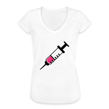 Spritze - Frauen Vintage T-Shirt - Weiß - Vorne - Danielle (179cm)