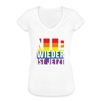 Nie wieder Schriftzug Pride - Frauen Vintage T-Shirt - Weiß - Vorne