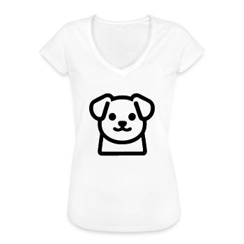 Chien - T-shirt vintage Femme - blanc - Devant - Danielle (179cm)