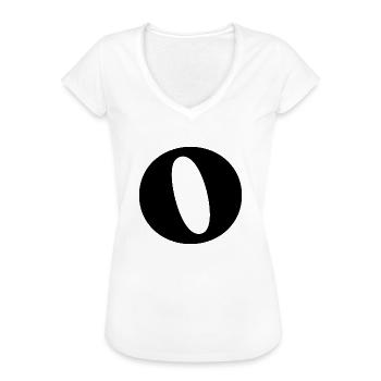 Lettre o - T-shirt vintage Femme - blanc - Devant - Danielle (179cm)