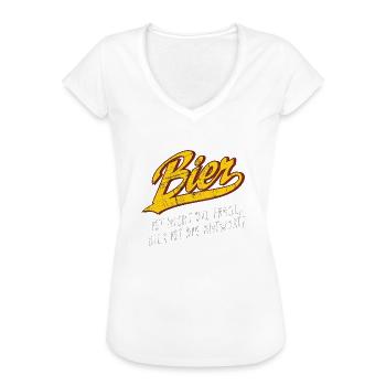 Bier ist nicht die Frage - Bier ist die Antwort - Frauen Vintage T-Shirt - Weiß - Vorne