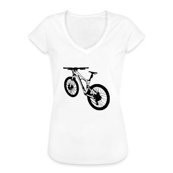 Fahrrad Mountainbike Illustration Vektor Geschenk - Frauen Vintage T-Shirt - Weiß - Vorne