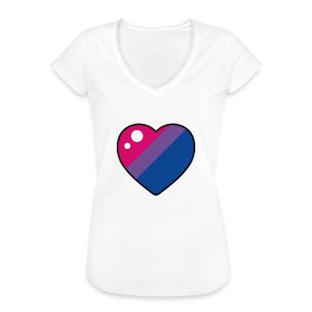 Herz (Bisexuelle Flagge) - Frauen Vintage T-Shirt - Weiß - Vorne