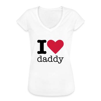 I Love Daddy - T-shirt vintage Femme - blanc - Devant - Danielle (179cm)
