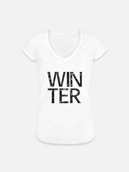 Winter - Frauen Vintage T-Shirt - Weiß