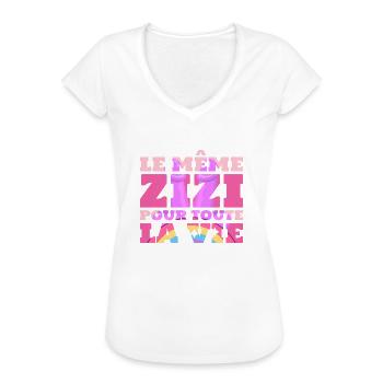 LE MEME ZIZI POUR TOUTE LA VIE EVJF FUTURE MARIÉE - T-shirt vintage Femme - blanc - Devant - Danielle (179cm)