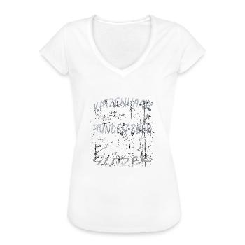 tmfa katzenhaar tier hundehaar tierfreund glitzer - Frauen Vintage T-Shirt - Weiß - Vorne