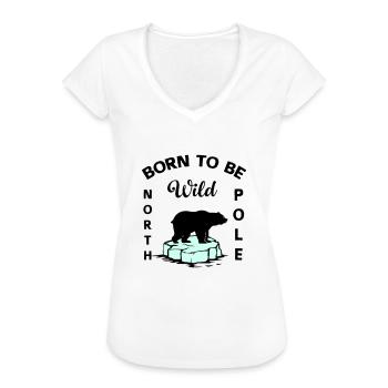 Ours polaire Wilderness Antarctique - T-shirt vintage Femme - blanc - Devant - Danielle (179cm)