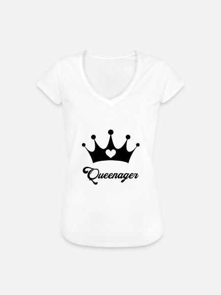Queenager - Frauen Vintage T-Shirt - Weiß