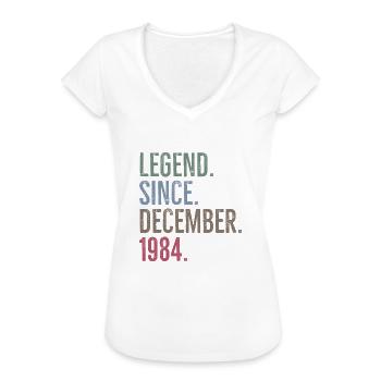 Legende seit Dezember 1984 - Frauen Vintage T-Shirt - Weiß - Vorne - Danielle (179cm)