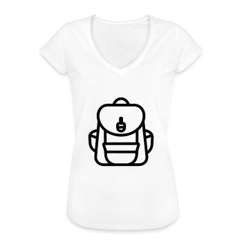 Backpack - Women's Vintage T-Shirt - white - Front - Danielle (179cm)