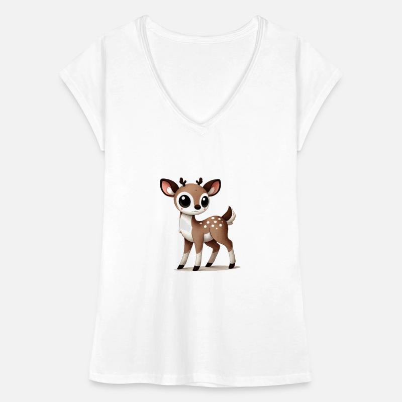 Dessin animé de cerf T-shirt vintage Femme