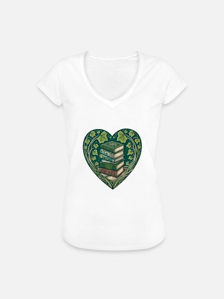Bücherwurm - Frauen Vintage T-Shirt - Weiß