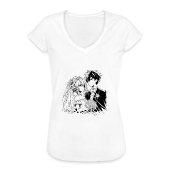 Braut und Bräutigam Anime Illustration - Frauen Vintage T-Shirt - Weiß - Vorne