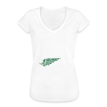 Sachsen Flagge Fingerabdruck Bundesland Umriss BRD - Frauen Vintage T-Shirt - Weiß - Vorne