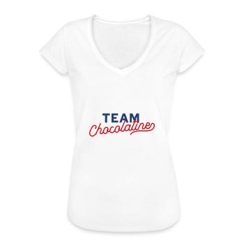 Team chocolatine - T-shirt vintage Femme - blanc - Devant - Danielle (179cm)