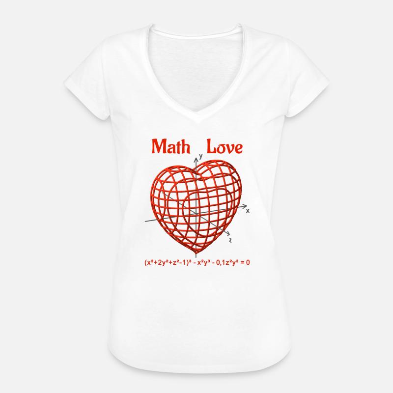 Heart Function 3D – Math Love - Women's Vintage T-Shirt - white