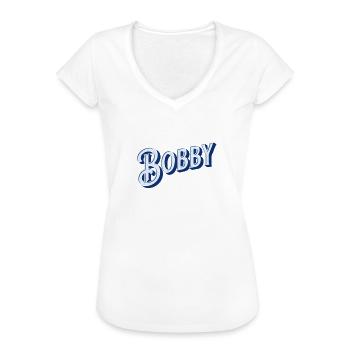Bobby Namen personalisiert - Frauen Vintage T-Shirt - Weiß - Vorne