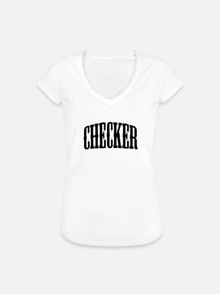 Checker - Frauen Vintage T-Shirt - Weiß